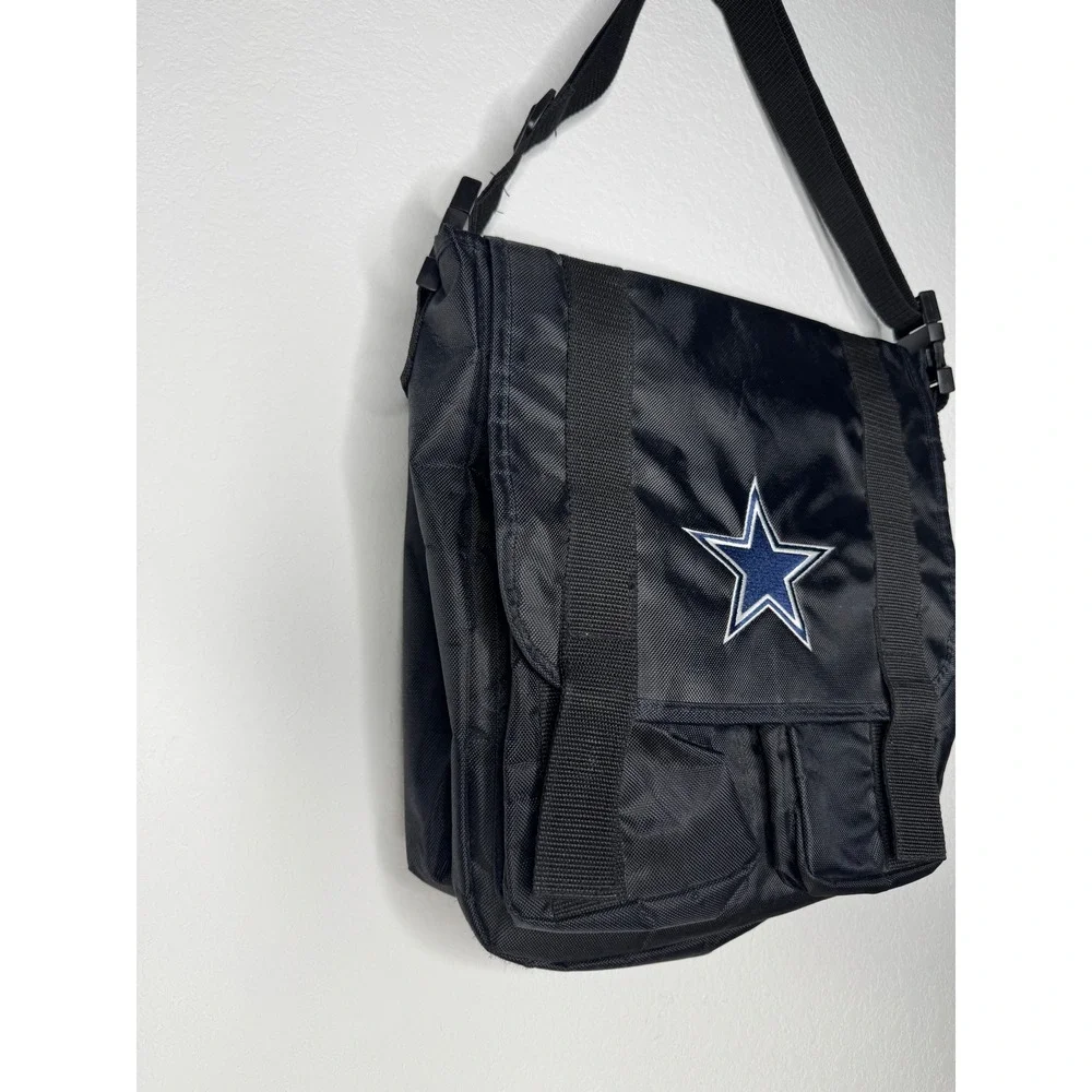 Dallas Cowboys Messenger Bag Black Nylon NFL Star Logo Crossbody Travel Bag